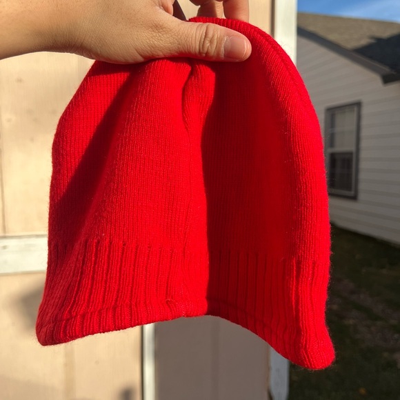 Kids Red Beanie with Car Design - Picture 2 of 4